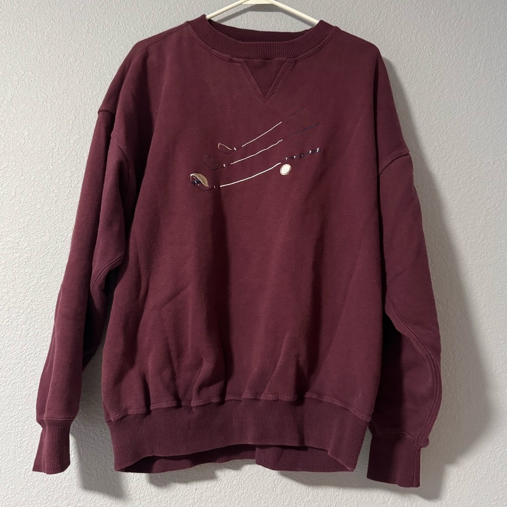 Vintage Men’s Crable Classics Burgundy Golf Crew Neck Sweatshirt Size XL